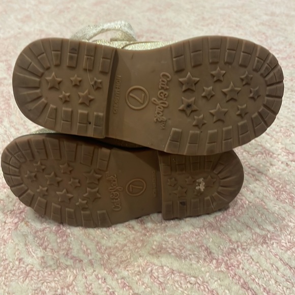 Cat&Jack girls gold sparkle boots size 7 - Picture 6 of 6